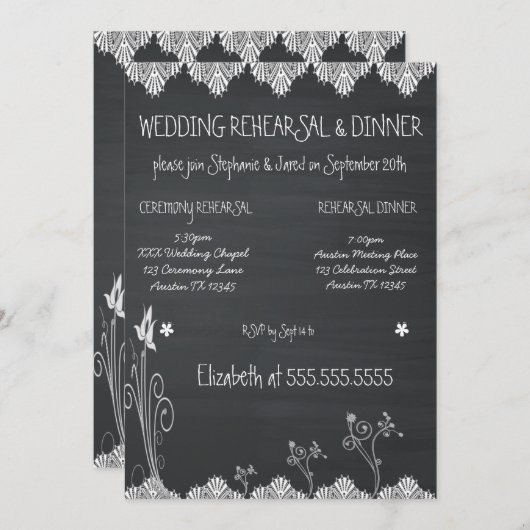 Rustic Chalkboard repesal diner Kaart (Voorkant / Achterkant)