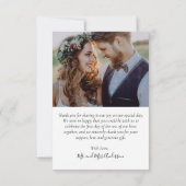 Rustic Chalkboard Script 6 Photo Collage Wedding Bedankkaart (Achterkant)