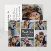 Rustic Chalkboard Script 6 Photo Collage Wedding Bedankkaart (Voorkant / Achterkant)
