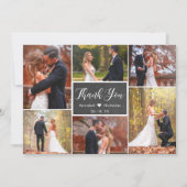 Rustic Chalkboard Script 6 Photo Collage Wedding Bedankkaart (Voorkant)