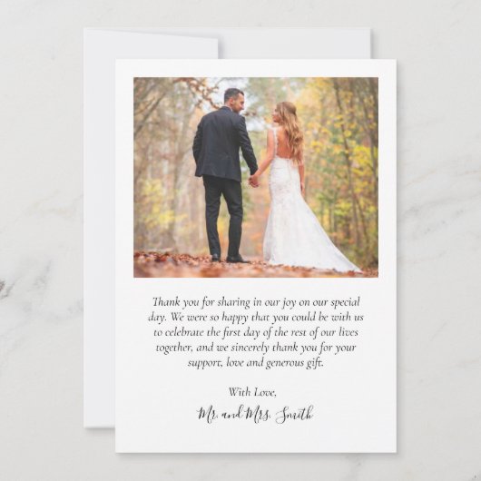 Rustic Chalkboard Script 6 Photo Collage Wedding Bedankkaart (Achterkant)