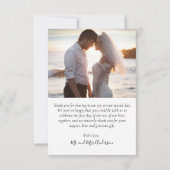 Rustic Chalkboard Script 6 Photo Collage Wedding Bedankkaart (Achterkant)