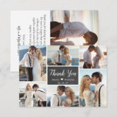 Rustic Chalkboard Script 6 Photo Collage Wedding Bedankkaart (Voorkant / Achterkant)