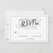 Rustic Chalkboard Script Art RSVP Wedding Reply (Voorkant)