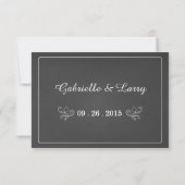 Rustic Chalkboard Script Art RSVP Wedding Reply (Achterkant)