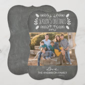 Rustic Chalkboard Season's Groetjes Fotokaart Feestdagenkaart (Voorkant / Achterkant)