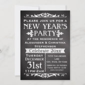 Rustic Chalkboard Slate New Year's Party Kaart (Voorkant)