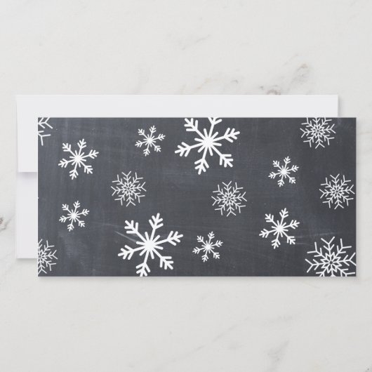 Rustic Chalkboard Snowflake Merry-kerstfoto Kaart (Achterkant)