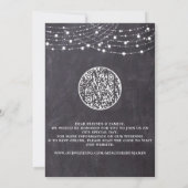 Rustic Chalkboard String Lights QR Code Weddenscha Kaart (Achterkant)