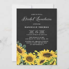 Rustic Chalkboard Sunflower Bridal Luncheon Kaart