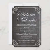Rustic Chalkboard  Typografie Invite Kaart (Voorkant)
