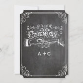 Rustic Chalkboard  Typografie Invite Kaart (Achterkant)