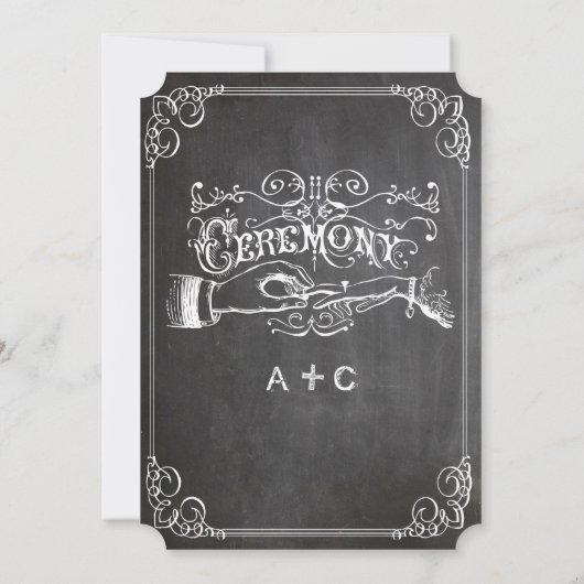 Rustic Chalkboard  Typografie Invite Kaart (Achterkant)