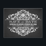 RUSTIC CHALKBOARD VINTAGE BEWAREN DE DATUM BRIEFKA AANKONDIGINGSKAART<br><div class="desc">RUSTIC VINTAGE CHALKBOARD SPAREN HET BRIEFKAART VAN DE DATUM Andere kleuren en stijlen zijn beschikbaar in mijn opslag.</div>
