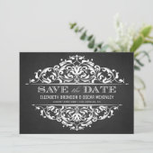 Rustic Chalkboard Vlaams Lijst Save The Date (Staand voorkant)