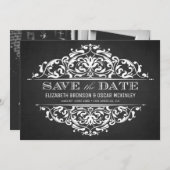 Rustic Chalkboard Vlaams Lijst Save The Date (Voorkant / Achterkant)