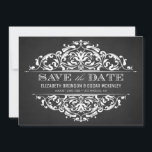 Rustic Chalkboard  Vlaams Lijst Save The Date<br><div class="desc">kondig onze trouwdatum met deze slanke en elegante behalve de date mededeling kaart aan. Hij heeft een wit, bloeiend lijst met mix-typografie. Deze klassiek sparen de datumaankondiging is perfect voor elk trouwthema en seizoen. Personaliseer door namen, datum, plaats en andere details toe te voegen. U kunt de rug van de...</div>