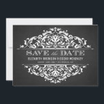 Rustic Chalkboard  Vlaams Lijst Save The Date<br><div class="desc">kondig onze trouwdatum met deze slanke en elegante behalve de date mededeling kaart aan. Hij heeft een wit, bloeiend lijst met mix-typografie. Deze klassiek sparen de datumaankondiging is perfect voor elk trouwthema en seizoen. Personaliseer door namen, datum, plaats en andere details toe te voegen. U kunt de rug van de...</div>
