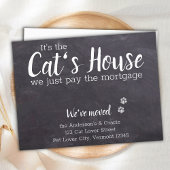 Rustic Chalkboard We hebben Cat Pet Moving Aankondigingskaart
