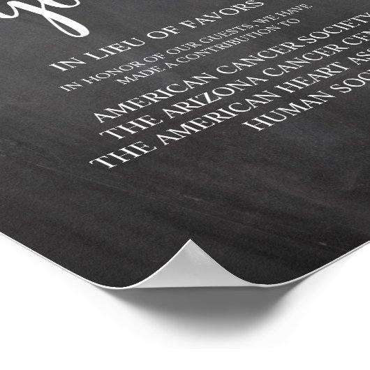 Rustic Chalkboard, weddenschap, bijdrage Poster (Hoek)