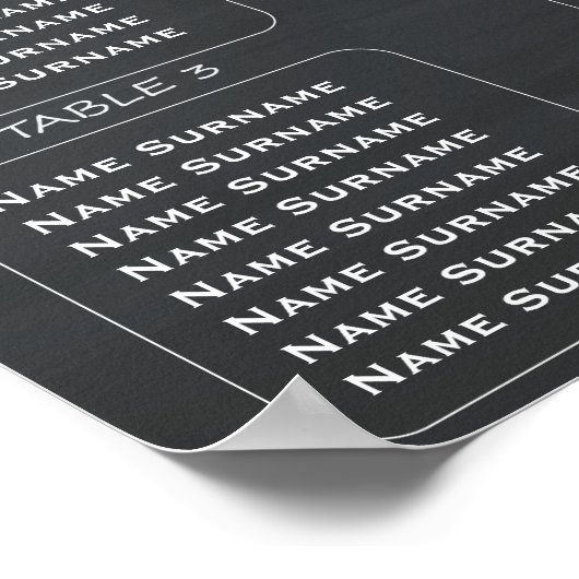 Rustic Chalkboard Wedding 32 Guest Seating Chart Poster (Hoek)