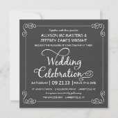 Rustic Chalkboard Wedding Celebration Invites Kaart (Voorkant)
