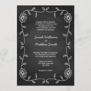 Rustic Chalkboard Wedding Invitations Kaart
