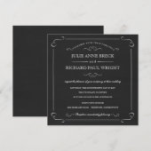  Rustic Chalkboard Wedding Invitations Kaart (Voorkant / Achterkant)