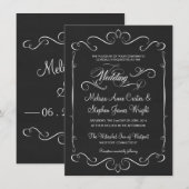 Rustic Chalkboard Wedding Invitations Kaart (Voorkant / Achterkant)