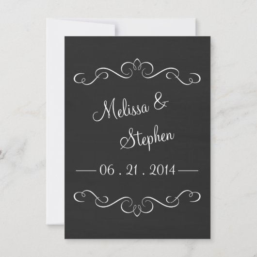 Rustic Chalkboard Wedding Invitations Kaart (Achterkant)