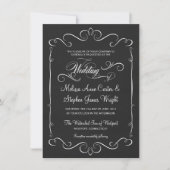 Rustic Chalkboard Wedding Invitations Kaart (Voorkant)
