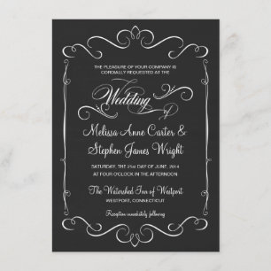 Rustic Chalkboard Wedding Invitations Kaart