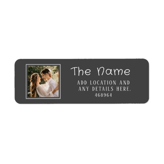Rustic Chalkboard Wedding Photo Etiket (Voorkant)
