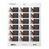Rustic Chalkboard Wedding Photo Return Address Etiket (Full Sheet)