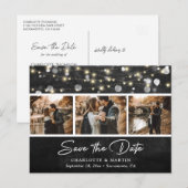 Rustic Chalkboard Wedding Photo Save the Date Aankondigingskaart (Voorkant / Achterkant)