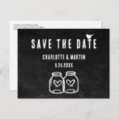 Rustic Chalkboard Wedding Save the Date Briefkaart (Voorkant / Achterkant)