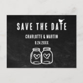 Rustic Chalkboard Wedding Save the Date Briefkaart (Voorkant)
