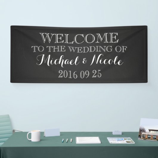 Rustic Chalkboard Wedding Welkomstteken Aangepast Spandoek (Beurs)