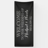 Rustic Chalkboard Wedding Welkomstteken Aangepast Spandoek (Verticaal)