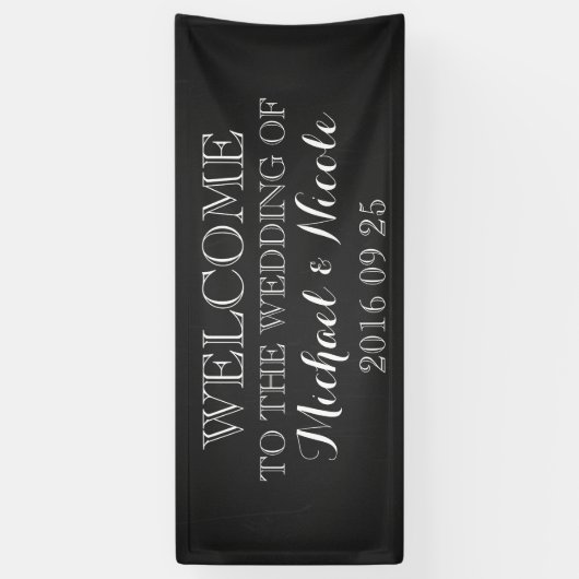 Rustic Chalkboard Wedding Welkomstteken Aangepast Spandoek (Verticaal)