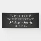 Rustic Chalkboard Wedding Welkomstteken Aangepast Spandoek (Horizontaal)
