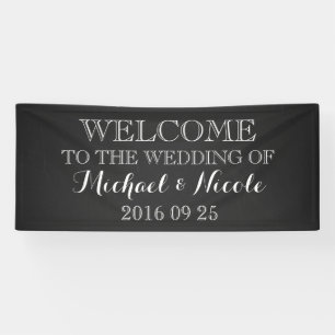 Rustic Chalkboard Wedding Welkomstteken Aangepast Spandoek