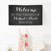 Rustic Chalkboard Wedding Welkomstteken Aangepast Spandoek (Insitu)