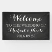 Rustic Chalkboard Wedding Welkomstteken Aangepast Spandoek (Horizontaal)