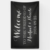 Rustic Chalkboard Wedding Welkomstteken Aangepast Spandoek (Verticaal)