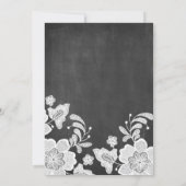 Rustic Chalkboard White Floral Lace Baby Brunch Kaart (Achterkant)