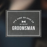 Rustic Chalkboard zal je zijn mijn Groomsman zijn Uitnodiging Briefkaart<br><div class="desc">Aangepast ontworpen "Will you be My Groomsman"-ontwerpkaart met een modern rustig design op een achtergrond met een krijtbordstijl.</div>