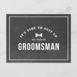 Rustic Chalkboard zal je zijn mijn Groomsman zijn Uitnodiging Briefkaart<br><div class="desc">Aangepast ontworpen "Will you be My Groomsman"-ontwerpkaart met een modern rustig design op een achtergrond met een krijtbordstijl.</div>