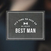 Rustic Chalkboard zal mijn beste man zijn Uitnodiging Briefkaart