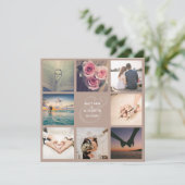 Rustic Champagne Ampersand Photo Collage Wedding Save The Date (Staand voorkant)